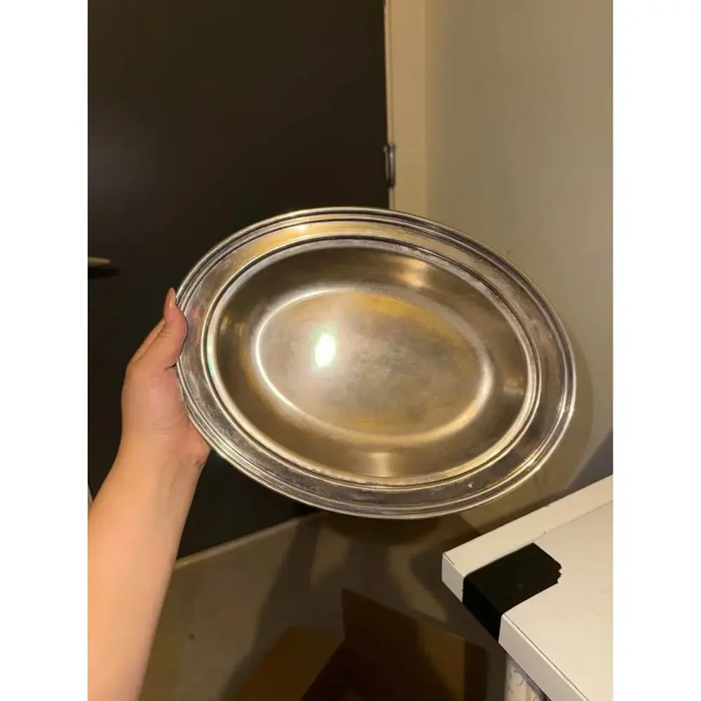 Antique Silver-Plated Serving Bowl 9